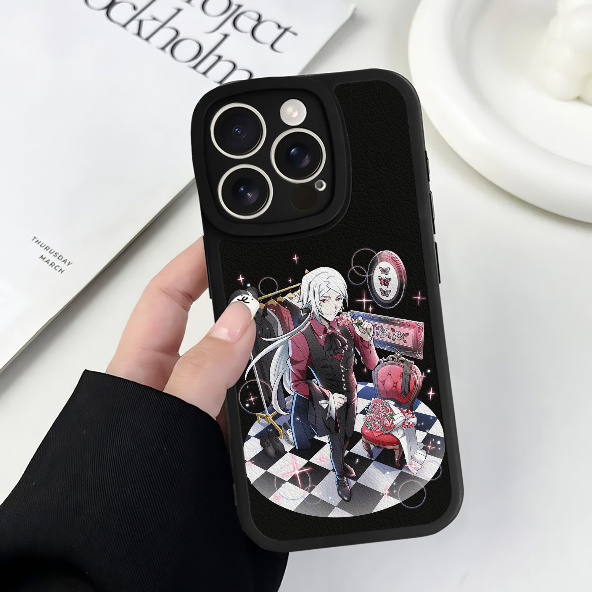 （画像用） 文豪ストレイドッグス Bungo Stray Dogs 【iPhone 16シリーズ対応】シリコンスマホケース（レザー調） 材質：シリコン